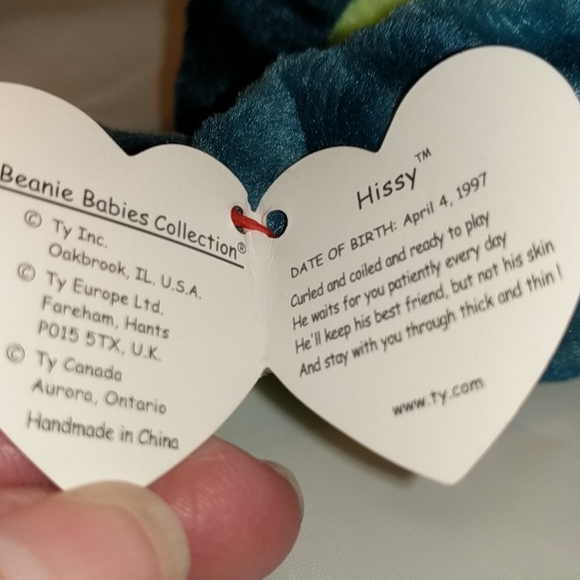 Beanie Baby.  Hissy the snake - Picture 3 of 4